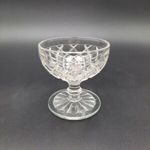 Vintage Anchor Hocking Waterford‎ Waffle Clear Glass Dessert Compote Cup Bowl
